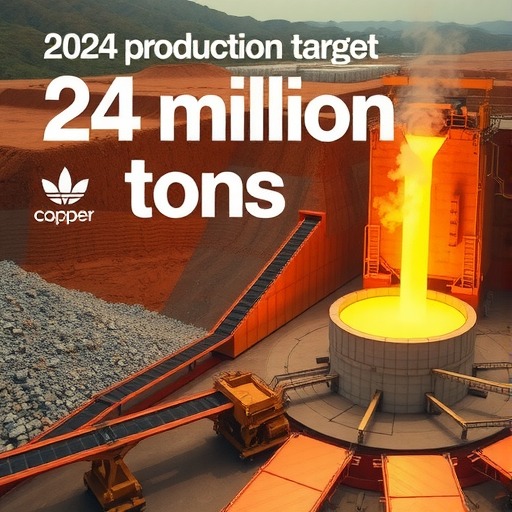2024年全球铜产量将达到2400万吨