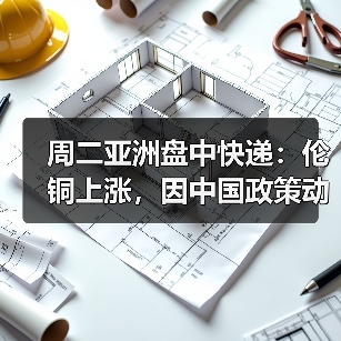 周二亚洲盘中快递：伦铜上涨，因中国政策动向鼓舞市场人气