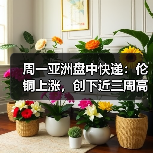 周一亚洲盘中快递：伦铜上涨，创下近三周高点，因风险偏好改善