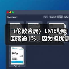 (伦敦金属)LME期铜回落逾1%,因为担忧需求前景(图2) (伦敦金属)LME期铜回落逾1%,因为担忧需求前景(图2)