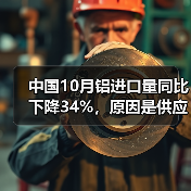 中国10月铝进口量同比下降34%,原因是供应增加,需求疲软(图3) 中国10月铝进口量同比下降34%,原因是供应增加,需求疲软(图3)