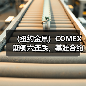 （纽约金属）COMEX期铜六连跌，基准合约收低1.7%