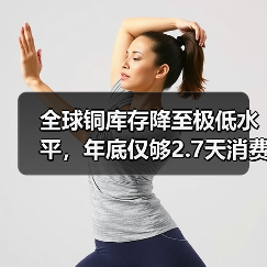 全球铜库存降至极低水平，年底仅够2.7天消费（图4）