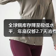全球铜库存降至极低水平，年底仅够2.7天消费