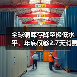 全球铜库存降至极低水平，年底仅够2.7天消费（图3）