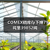 COMEX铜库存下降79吨至39852吨