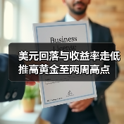 美元回落与收益率走低推高黄金至两周高点
