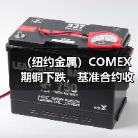 （纽约金属）COMEX期铜下跌，基准合约收低1.6%
