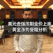 美元走强压制金价上涨，黄金涨势受阻分析