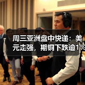 周三亚洲盘中快递：美元走强，期铜下跌逾1%